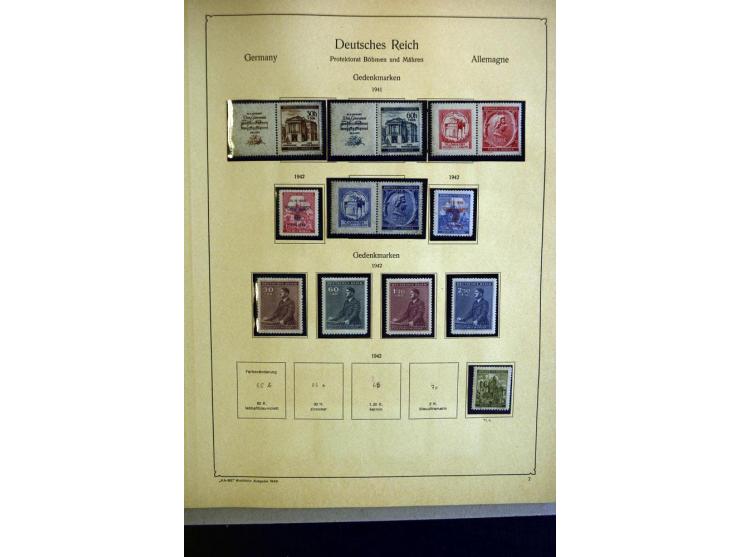 1938/42, meist ungebrauchte und postfrische Sammlung ab Sudetenland mit einigen besseren, dann Böhmen und Mähren mit Mi.-Nr. 