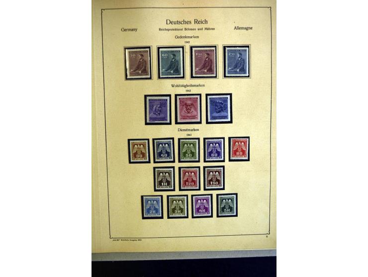 1938/42, meist ungebrauchte und postfrische Sammlung ab Sudetenland mit einigen besseren, dann Böhmen und Mähren mit Mi.-Nr. 