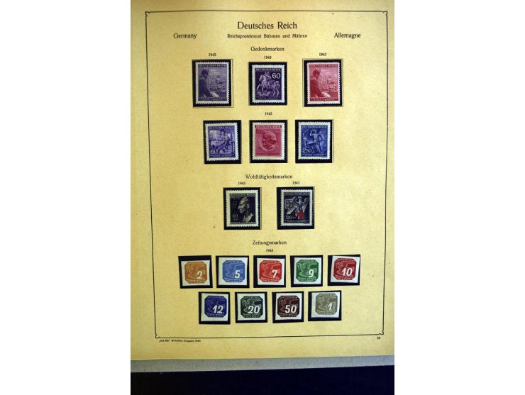 1938/42, meist ungebrauchte und postfrische Sammlung ab Sudetenland mit einigen besseren, dann Böhmen und Mähren mit Mi.-Nr. 