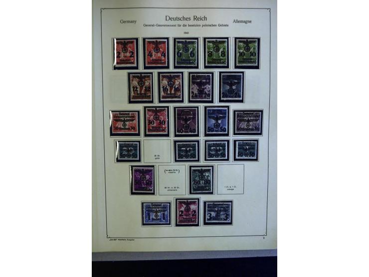 1938/42, meist ungebrauchte und postfrische Sammlung ab Sudetenland mit einigen besseren, dann Böhmen und Mähren mit Mi.-Nr. 