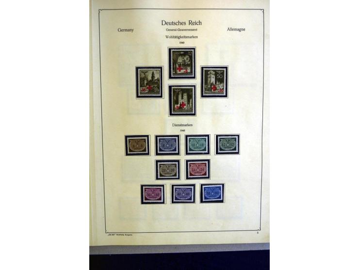 1938/42, meist ungebrauchte und postfrische Sammlung ab Sudetenland mit einigen besseren, dann Böhmen und Mähren mit Mi.-Nr. 