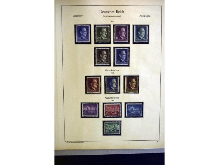 1938/42, meist ungebrauchte und postfrische Sammlung ab Sudetenland mit einigen besseren, dann Böhmen und Mähren mit Mi.-Nr. 