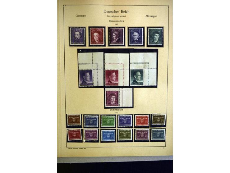 1938/42, meist ungebrauchte und postfrische Sammlung ab Sudetenland mit einigen besseren, dann Böhmen und Mähren mit Mi.-Nr. 