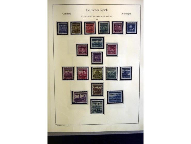 1938/42, meist ungebrauchte und postfrische Sammlung ab Sudetenland mit einigen besseren, dann Böhmen und Mähren mit Mi.-Nr. 
