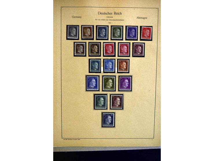 1938/42, meist ungebrauchte und postfrische Sammlung ab Sudetenland mit einigen besseren, dann Böhmen und Mähren mit Mi.-Nr. 