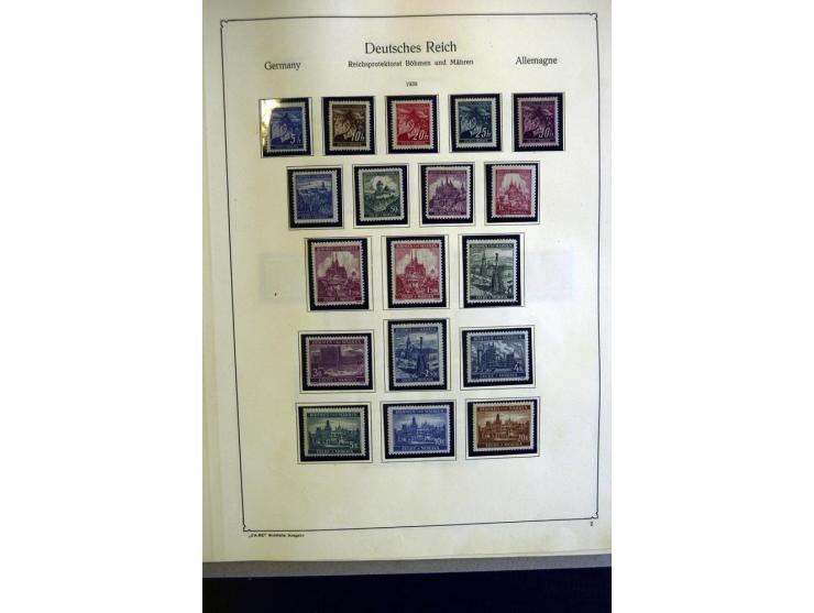 1938/42, meist ungebrauchte und postfrische Sammlung ab Sudetenland mit einigen besseren, dann Böhmen und Mähren mit Mi.-Nr. 