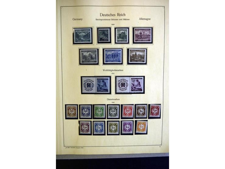 1938/42, meist ungebrauchte und postfrische Sammlung ab Sudetenland mit einigen besseren, dann Böhmen und Mähren mit Mi.-Nr. 