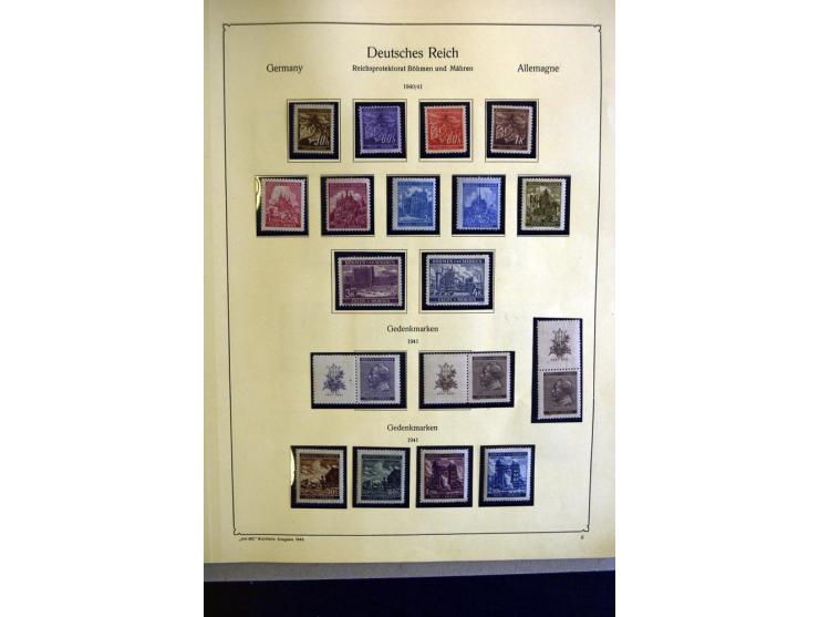 1938/42, meist ungebrauchte und postfrische Sammlung ab Sudetenland mit einigen besseren, dann Böhmen und Mähren mit Mi.-Nr. 