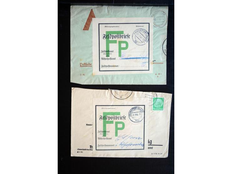 1939/45, interessanter Posten mit besonderen Feldpost-Stempeln, dabei viele Stempel der Postsammelstellen mit besseren, Feldp