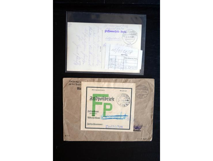 1939/45, interessanter Posten mit besonderen Feldpost-Stempeln, dabei viele Stempel der Postsammelstellen mit besseren, Feldp