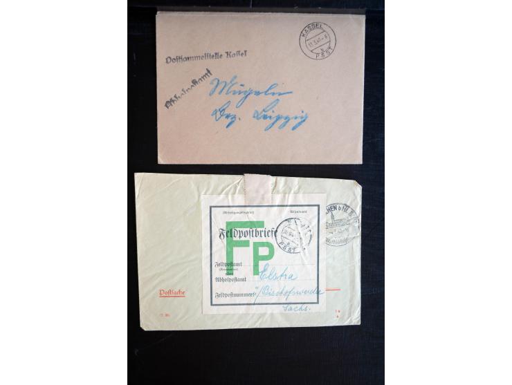 1939/45, interessanter Posten mit besonderen Feldpost-Stempeln, dabei viele Stempel der Postsammelstellen mit besseren, Feldp