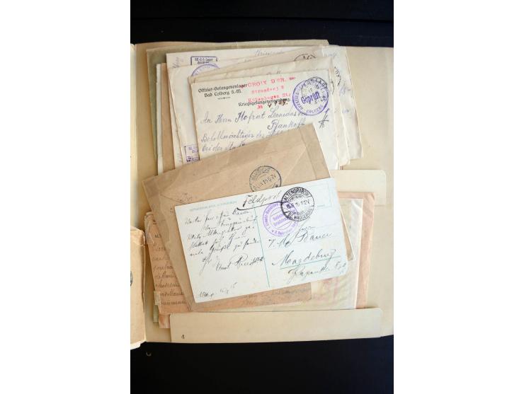 1914/19, einige hundert Briefe- und Karten im dicken Folder-Album, sortiert von Altdamm bis Zwickau mit vielen verschiedenen 