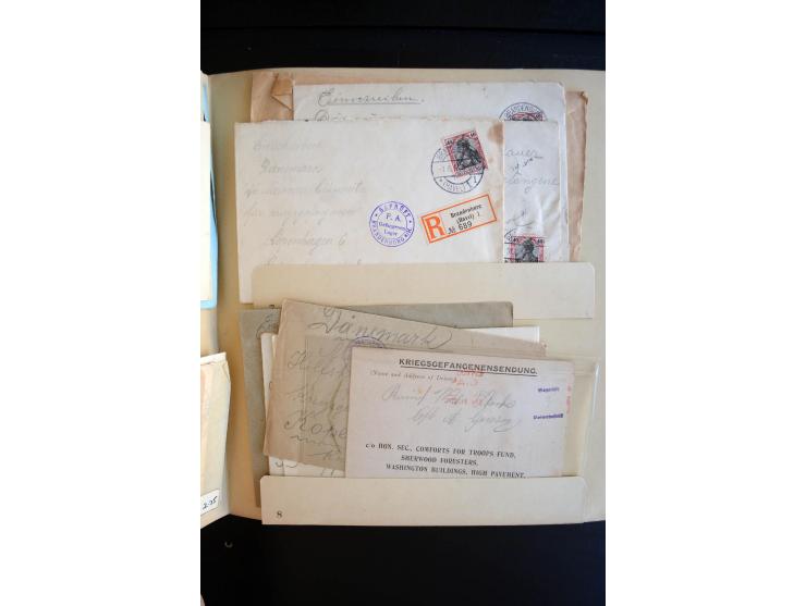 1914/19, einige hundert Briefe- und Karten im dicken Folder-Album, sortiert von Altdamm bis Zwickau mit vielen verschiedenen 
