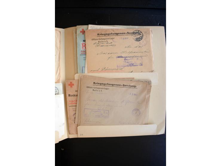 1914/19, einige hundert Briefe- und Karten im dicken Folder-Album, sortiert von Altdamm bis Zwickau mit vielen verschiedenen 