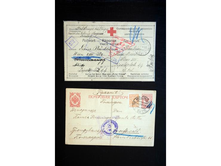 1914/20, einige hundert Briefe und Karten aus bzw. nach Deutschland mit vielen verschiedenen Lagern, Zensuren, Vordruck- und 