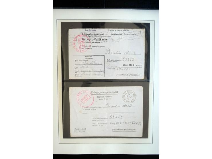 1940/45, über 100 Briefe und Karten in deutsche Lager (Stalag) bzw. Post an bzw. von dt. Interierten in Europa bzw. Übersee (