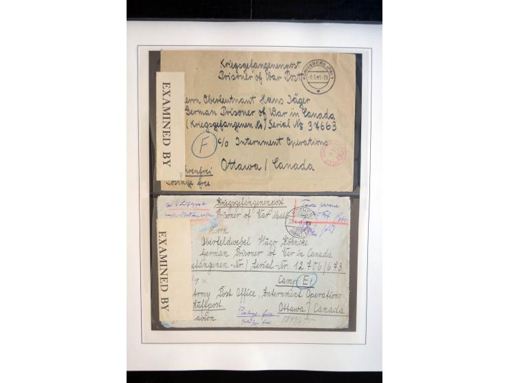 1940/45, über 100 Briefe und Karten in deutsche Lager (Stalag) bzw. Post an bzw. von dt. Interierten in Europa bzw. Übersee (