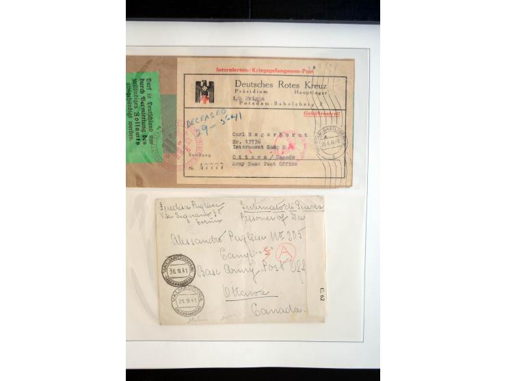 1940/45, über 100 Briefe und Karten in deutsche Lager (Stalag) bzw. Post an bzw. von dt. Interierten in Europa bzw. Übersee (