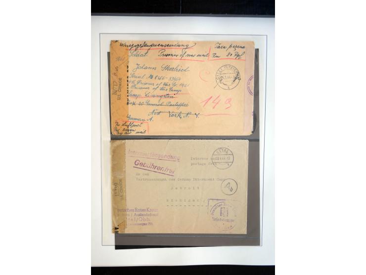 1940/45, über 100 Briefe und Karten in deutsche Lager (Stalag) bzw. Post an bzw. von dt. Interierten in Europa bzw. Übersee (