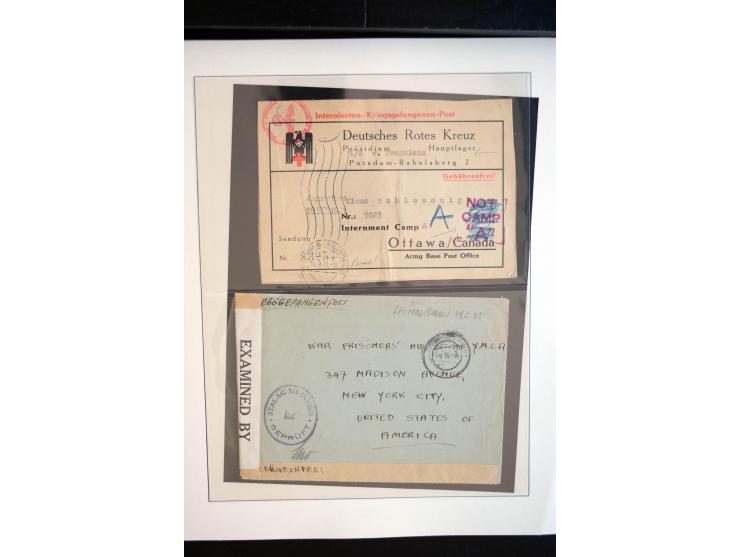 1940/45, über 100 Briefe und Karten in deutsche Lager (Stalag) bzw. Post an bzw. von dt. Interierten in Europa bzw. Übersee (