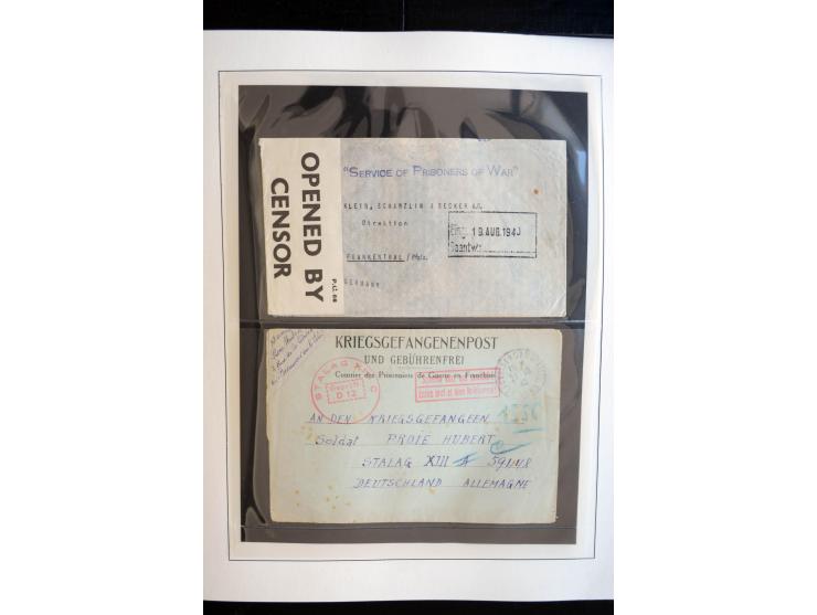 1940/45, über 100 Briefe und Karten in deutsche Lager (Stalag) bzw. Post an bzw. von dt. Interierten in Europa bzw. Übersee (
