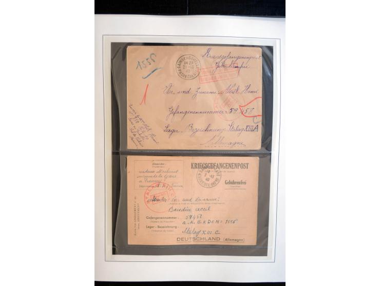 1940/45, über 100 Briefe und Karten in deutsche Lager (Stalag) bzw. Post an bzw. von dt. Interierten in Europa bzw. Übersee (