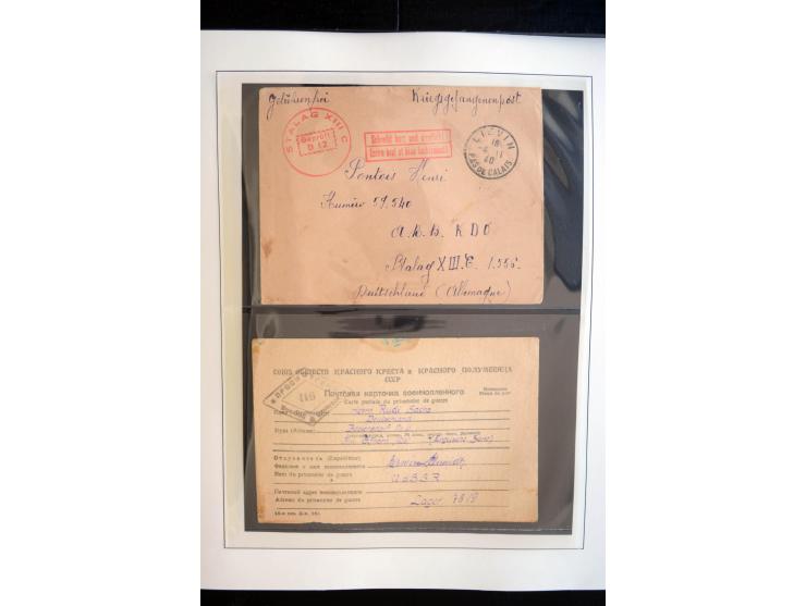 1940/45, über 100 Briefe und Karten in deutsche Lager (Stalag) bzw. Post an bzw. von dt. Interierten in Europa bzw. Übersee (