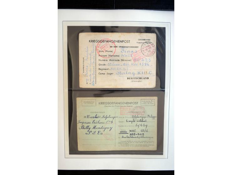 1940/45, über 100 Briefe und Karten in deutsche Lager (Stalag) bzw. Post an bzw. von dt. Interierten in Europa bzw. Übersee (