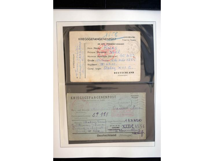 1940/45, über 100 Briefe und Karten in deutsche Lager (Stalag) bzw. Post an bzw. von dt. Interierten in Europa bzw. Übersee (