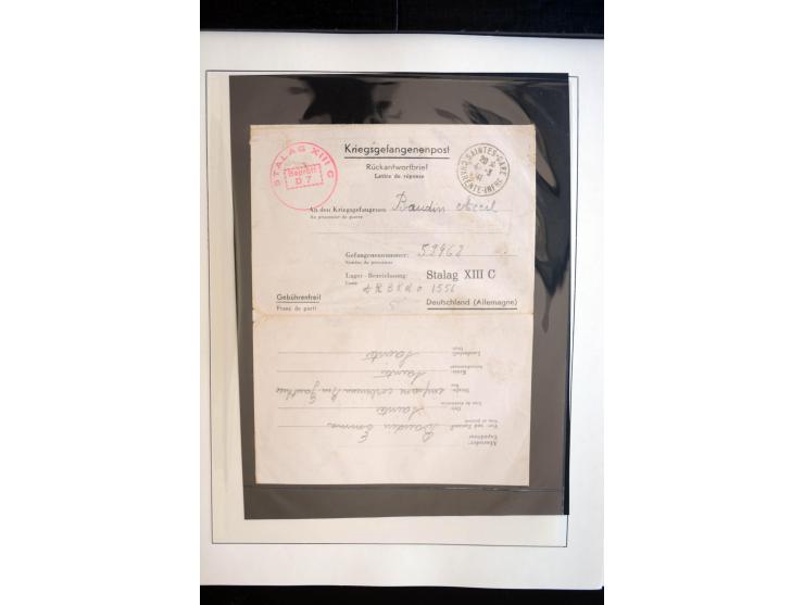 1940/45, über 100 Briefe und Karten in deutsche Lager (Stalag) bzw. Post an bzw. von dt. Interierten in Europa bzw. Übersee (