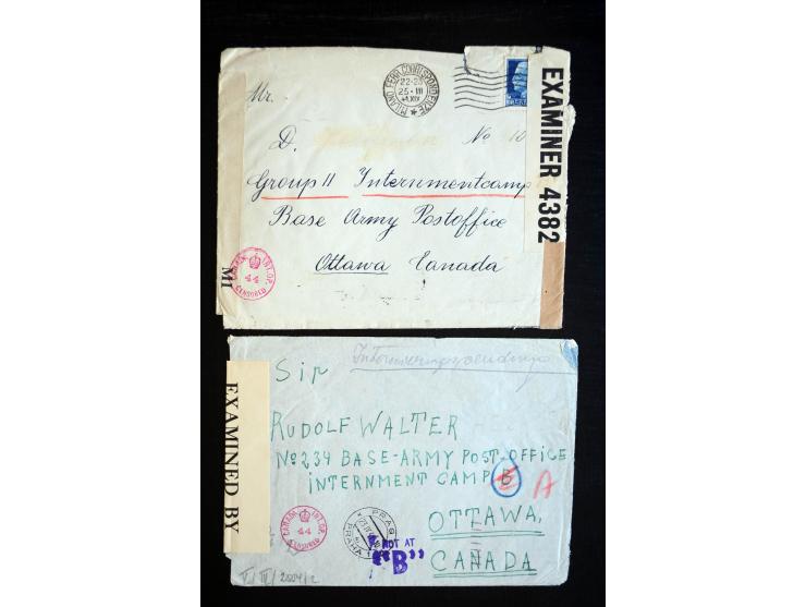 1941/45, Posten mit Post an bzw. von deutschen Internierten in Canada, dabei viel frankierte Luftpost-Belege (aus Deutschland