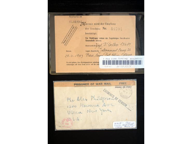 1941/45, Posten mit Post an bzw. von deutschen Internierten in Canada, dabei viel frankierte Luftpost-Belege (aus Deutschland