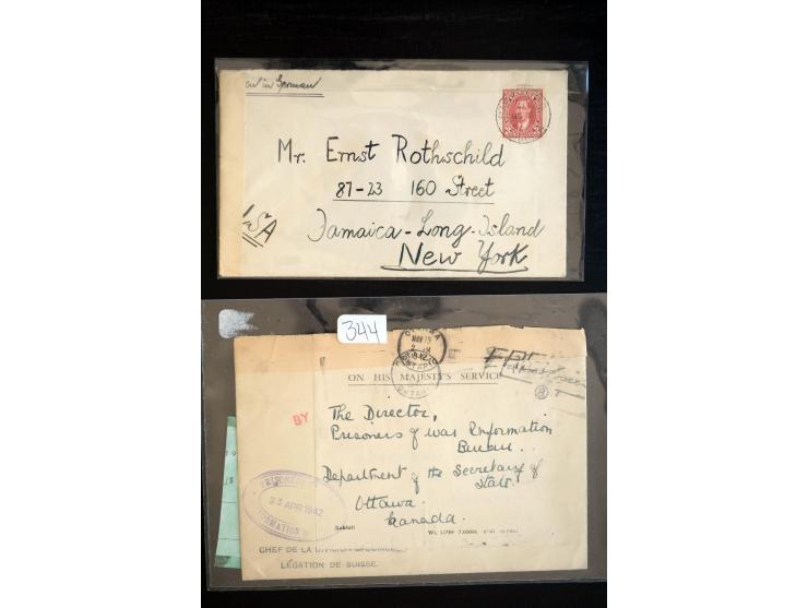 1941/45, Posten mit Post an bzw. von deutschen Internierten in Canada, dabei viel frankierte Luftpost-Belege (aus Deutschland