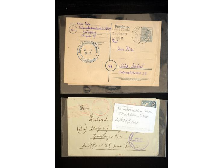 1945/50 (ca), interessanter Posten mit KGF-Post von bzw. an Deutschen in Internierten-Lagern im Ausland bzw. Deutschland (u.a