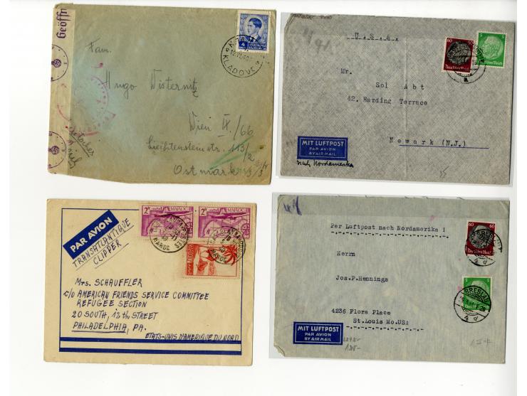 1939/45, Partie mit über 75 Briefen, Karten und Paketkarten aus bzw. in KZ, Ghettos, Fremdarbeiter- und Internierungslagern, 