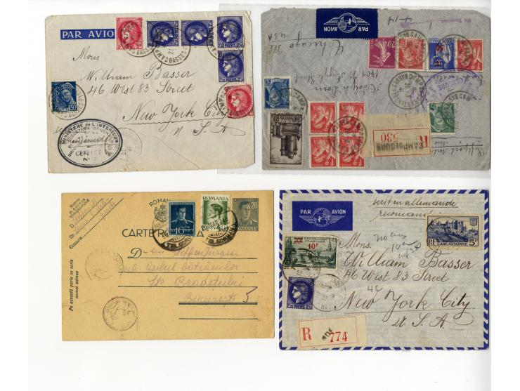 1939/45, Partie mit über 75 Briefen, Karten und Paketkarten aus bzw. in KZ, Ghettos, Fremdarbeiter- und Internierungslagern, 