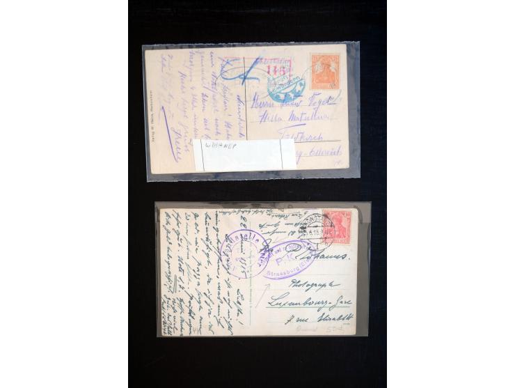 1914/18, einige hundert Briefe und Karten aus bzw. nach Deutschland mit vielen verschiedenen Zensur-Stempeln, Retourpost mit 
