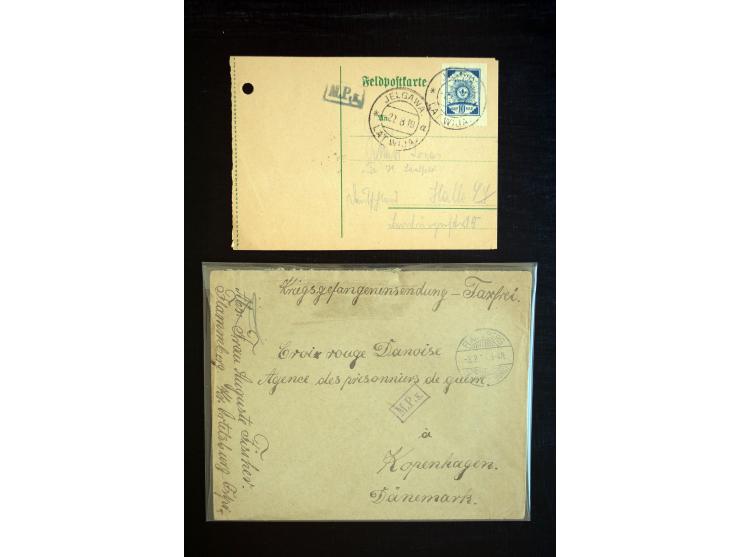 1914/18, einige hundert Briefe und Karten aus bzw. nach Deutschland mit vielen verschiedenen Zensur-Stempeln, Retourpost mit 