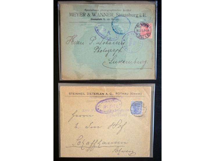 1914/18, einige hundert Briefe und Karten aus bzw. nach Deutschland mit vielen verschiedenen Zensur-Stempeln, Retourpost mit 