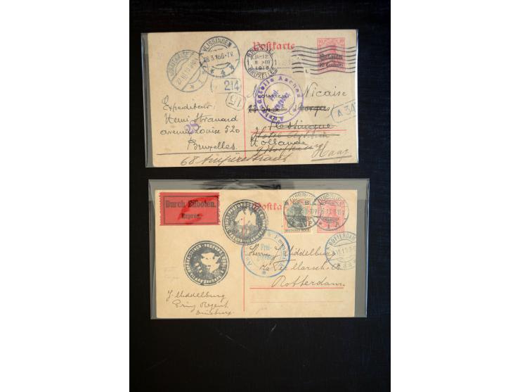 1914/18, einige hundert Briefe und Karten aus bzw. nach Deutschland mit vielen verschiedenen Zensur-Stempeln, Retourpost mit 
