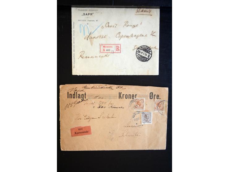 1914/18, kleiner Posten mit Schwerpunkt bei der amerikanischer Zensurpost im I. WK mit vielen verschiedenen Zensuren, dabe vi