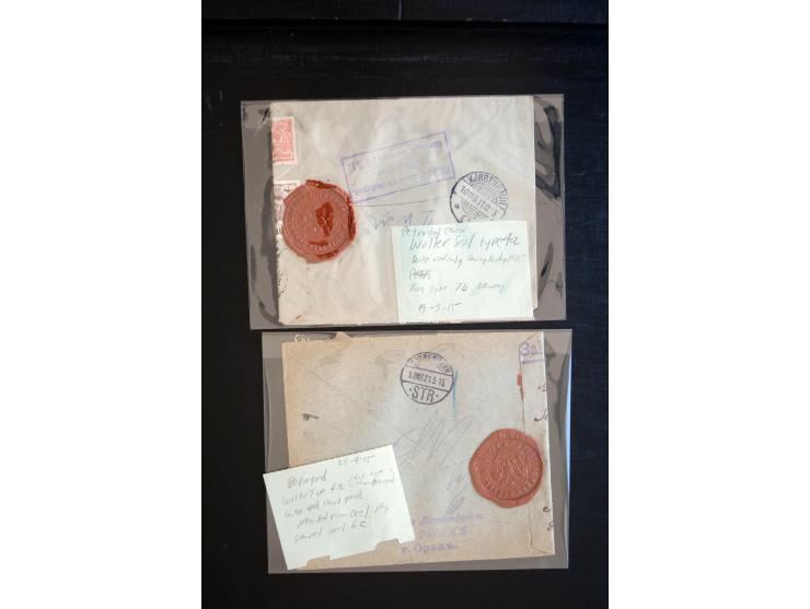 1914/18, kleiner Posten mit Schwerpunkt bei der amerikanischer Zensurpost im I. WK mit vielen verschiedenen Zensuren, dabe vi