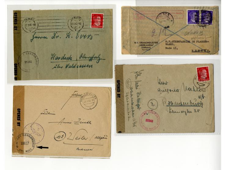 1939/46, Partie mit 38 Retour-Briefen und Karten bzw. Überroller mit entsprechenden Zensuren, Vermerken und Retour-Hinweisste