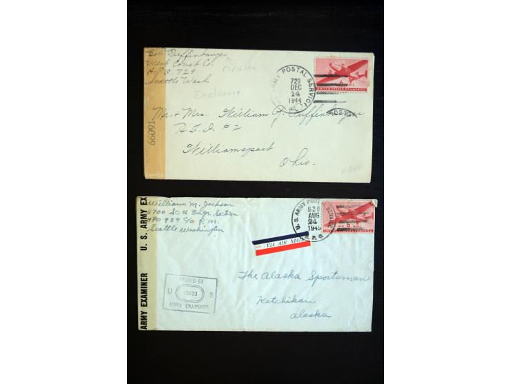 1939/50 (ca.), Zensur- und KGF-Post im II.WK bzw. in der Zeit nach dem Krieg mit viel Post aus bzw. in die USA mit entspreche