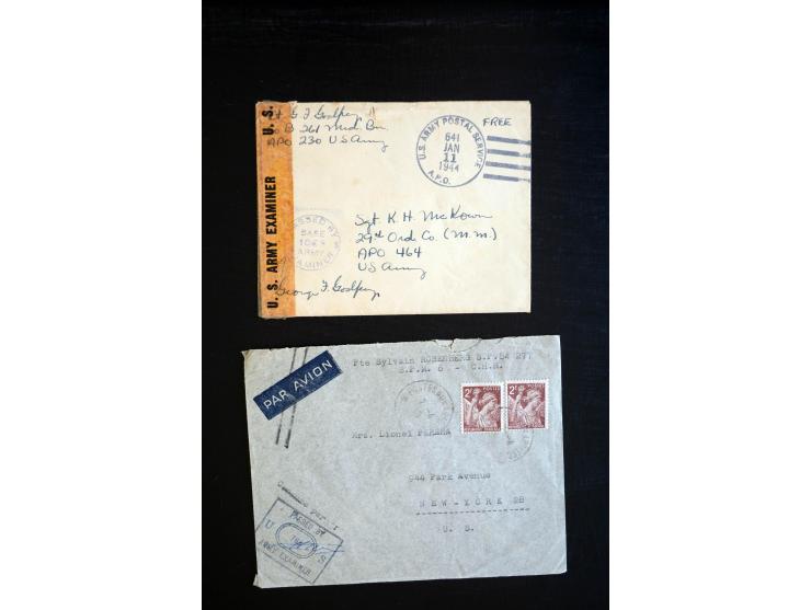 1939/50 (ca.), Zensur- und KGF-Post im II.WK bzw. in der Zeit nach dem Krieg mit viel Post aus bzw. in die USA mit entspreche