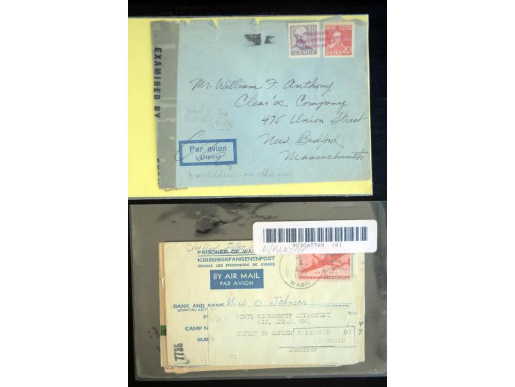 1939/50 (ca.), Zensur- und KGF-Post im II.WK bzw. in der Zeit nach dem Krieg mit viel Post aus bzw. in die USA mit entspreche
