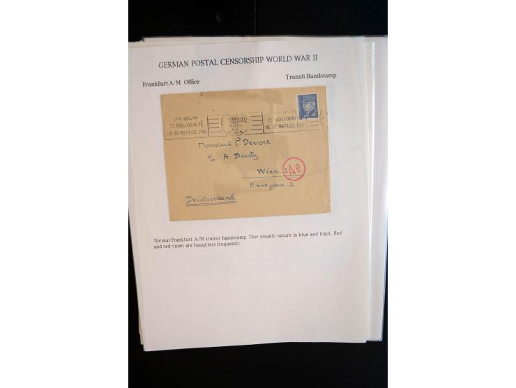 1940/45, interessante Sammlung mit über 140 Briefen, Karten und Drucksachen mit fast nur besseren Zensuren, Hinweis-Stempeln 