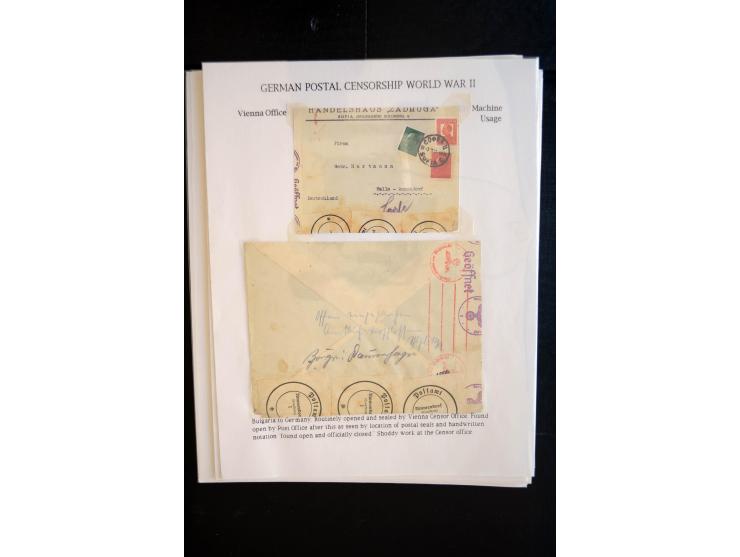 1940/45, interessante Sammlung mit über 140 Briefen, Karten und Drucksachen mit fast nur besseren Zensuren, Hinweis-Stempeln 