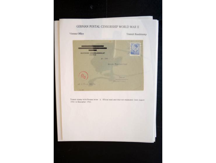 1940/45, interessante Sammlung mit über 140 Briefen, Karten und Drucksachen mit fast nur besseren Zensuren, Hinweis-Stempeln 