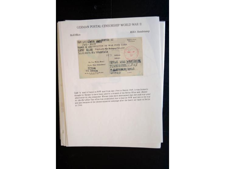 1940/45, interessante Sammlung mit über 140 Briefen, Karten und Drucksachen mit fast nur besseren Zensuren, Hinweis-Stempeln 